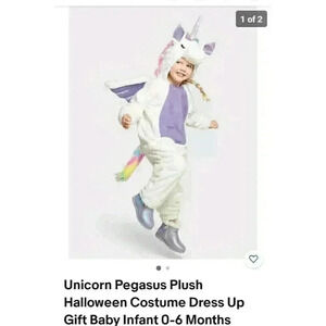 Unicorn Pegasus Plush Halloween Costume Dress Up Gift Baby Infant 0-6 Months